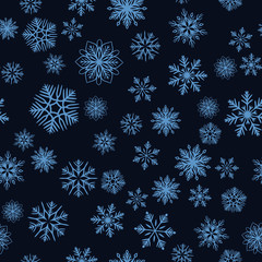 Winter Holiday Snowflakes Seamless Pattern