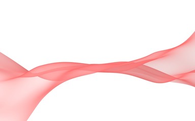 Abstract wave. Scarf. Bright ribbon on white background. Abstract smoke. Raster air background. 3D illustration