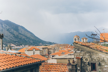 aerial view of old town of kotor montenegro