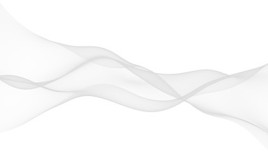 Fototapeta premium White abstract background. Fluttering white scarf. Waving on wind white fabric. 3D illustration