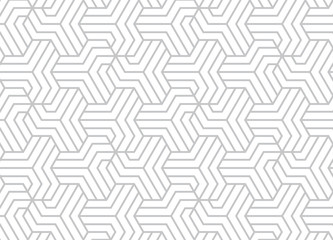 Abstract geometric pattern with stripes, lines. Seamless vector background. White and grey ornament. Simple lattice graphic design.