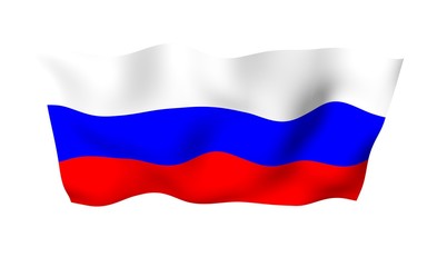 Waving flag of the Russian Federation. The National. State symbol of the Russia. 3D illustration