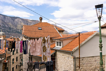 Obraz premium aerial view of old town of kotor montenegro