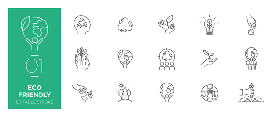 Set of Eco friendly line icons - Modern icons	