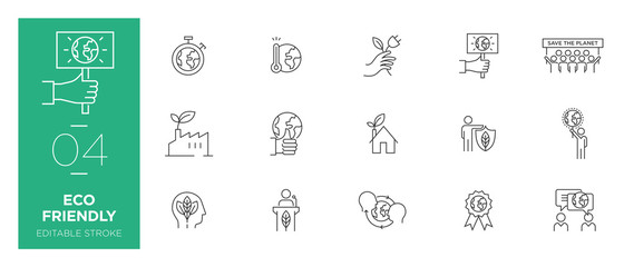 Set of Eco friendly line icons - Modern icons	