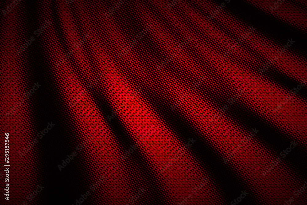 Wall mural red wave carbon fiber. metal background and texture.