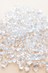 Scattered crystals background, beautiful gems
