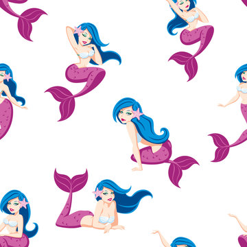 Mermaid Seamless Pattern