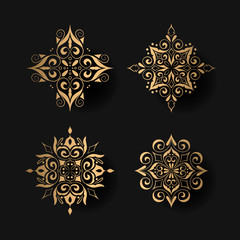Luxury Gold Mandala Ornament Set