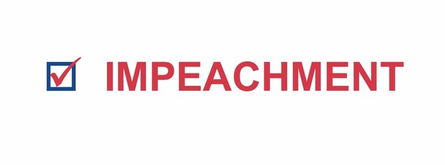 Impeachment election in american flag color and style.