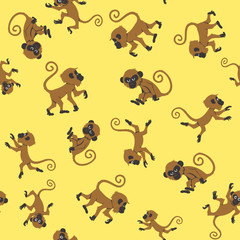 Monkeys Seamless Pattern
