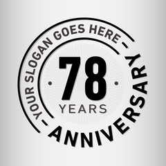 78 years anniversary logo template. Seventy-eight years celebrating logotype. Vector and illustration.