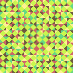 Vector abstract seamless pattern with triangles of different colors. Textile background for package, cover, greeting cards.