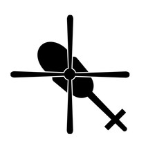 Helicopter icon, logo isolated on white background
