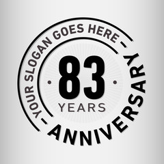 83 years anniversary logo template. Eighty-three years celebrating logotype. Vector and illustration.