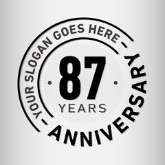 87 years anniversary logo template. Eighty-seven years celebrating logotype. Vector and illustration.