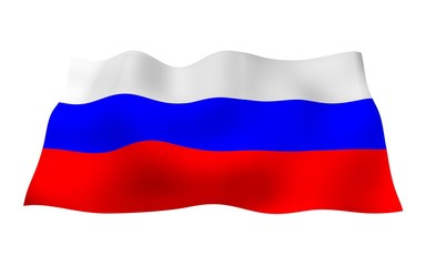 Waving flag of the Russian Federation. The National. State symbol of the Russia. 3D illustration