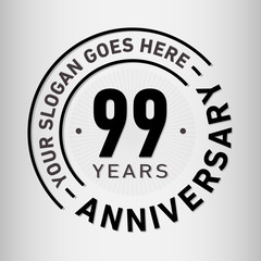 99 years anniversary logo template. Ninety-nine years celebrating logotype. Vector and illustration.