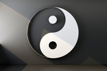 yin yang symbol on the wall