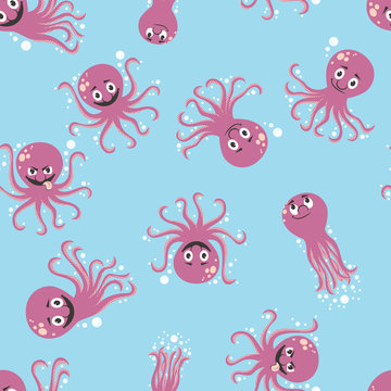 Octopus Seamless Pattern