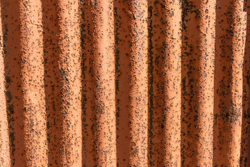 Surface old painted brown rusty iron sheet.