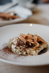 ice cream with chocolate chips and cocoa topping