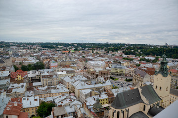 aerial view of Lviv Ukraine 