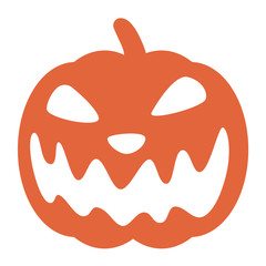 Halloween pumpkin with face in minimal style. Autumn holidays. Vector illustration