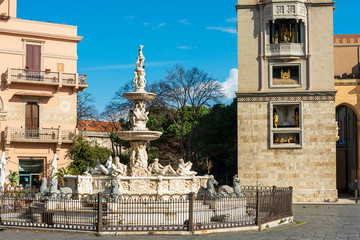 Obraz premium MESSINA, ITALY- January 20, 2019: Messina Cathedral is a Roman Catholic cathedral located in Messina, Italy