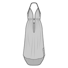 Dress fashion flat sketch template