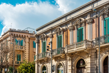 Obraz premium MESSINA, ITALY - January 20, 2019: Antique building view in Old Town Messina, Italy