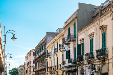 MESSINA, ITALY - January 20, 2019: Antique building view in Old Town Messina, Italy