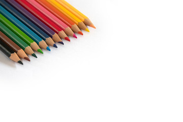 Color pencil isolated on white background.
