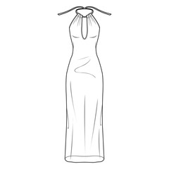Dress fashion flat sketch template