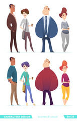 Collection of charming young entrepreneurs or businessmen and managers. Business people standing togever.