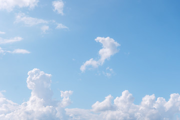 Beautiful cirrus clouds on blue sky on a sunny day background texture