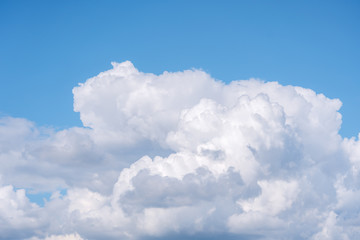 Beautiful cirrus clouds on blue sky on a sunny day background texture