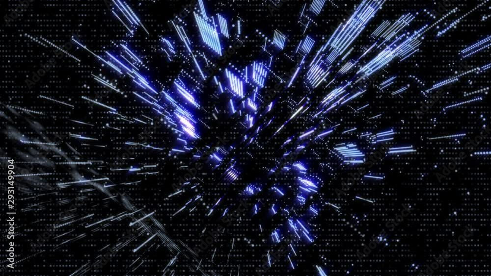 Poster Futuristic 3D Footage Virtual Reality Hologram Rendering Network Communication Concept. 4K Motion Graphic Scifi Future Construction Technology Data Fly Through Background.