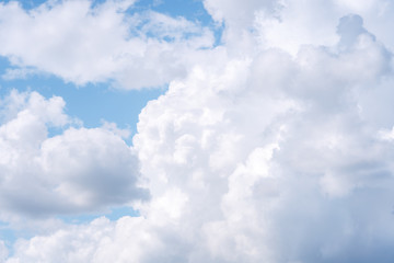 Beautiful cirrus clouds on blue sky on a sunny day background texture