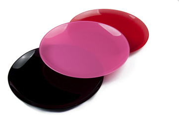 Color plates isolated on white background