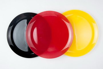 Color plates isolated on white background