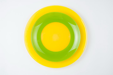 Color plates isolated on white background