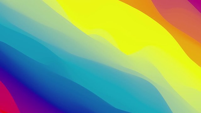 Looped animation. Abstract colorful wavy background in bright rainbow colors. Modern colorful wallpaper. 3d rendering.