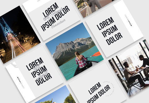 Gray Social Media Grid Layout