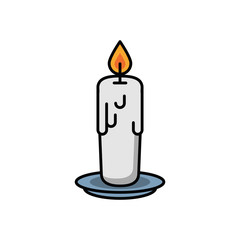 paraffin candle halloween isolated icon