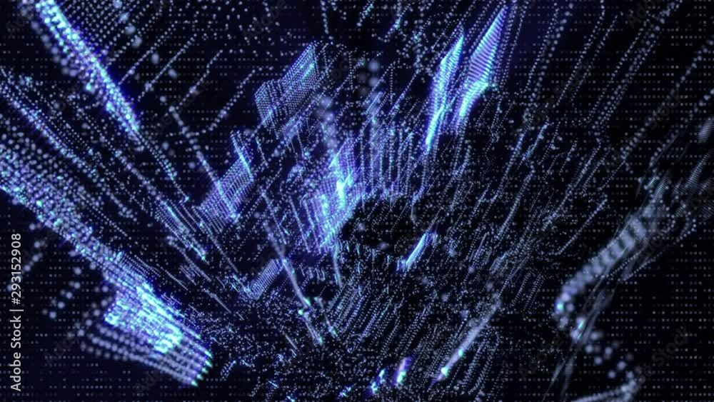 Aufkleber futuristic 3d footage virtual reality hologram rendering network communication concept. 4k motion gr