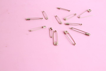 sewing pin on colorful background