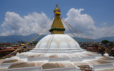 Nepal Kathmandu Boudha Stupa Boudhanath panoramic view