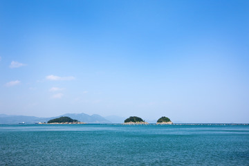 Sea landscape of Museulmok island in Yeosu-si, Korea.
