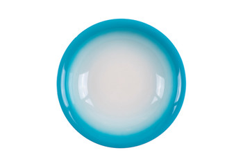 blue plate isolated on sea background